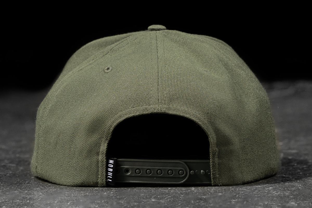 Nobull Flat-Brim Snapback Men's Hats Olive | Australia (OV3247)